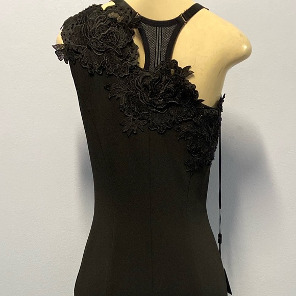 NWT Lotus Threads NYC One Shoulder Gown In Black Size 4 (Style 61490) - Picture 6 of 9